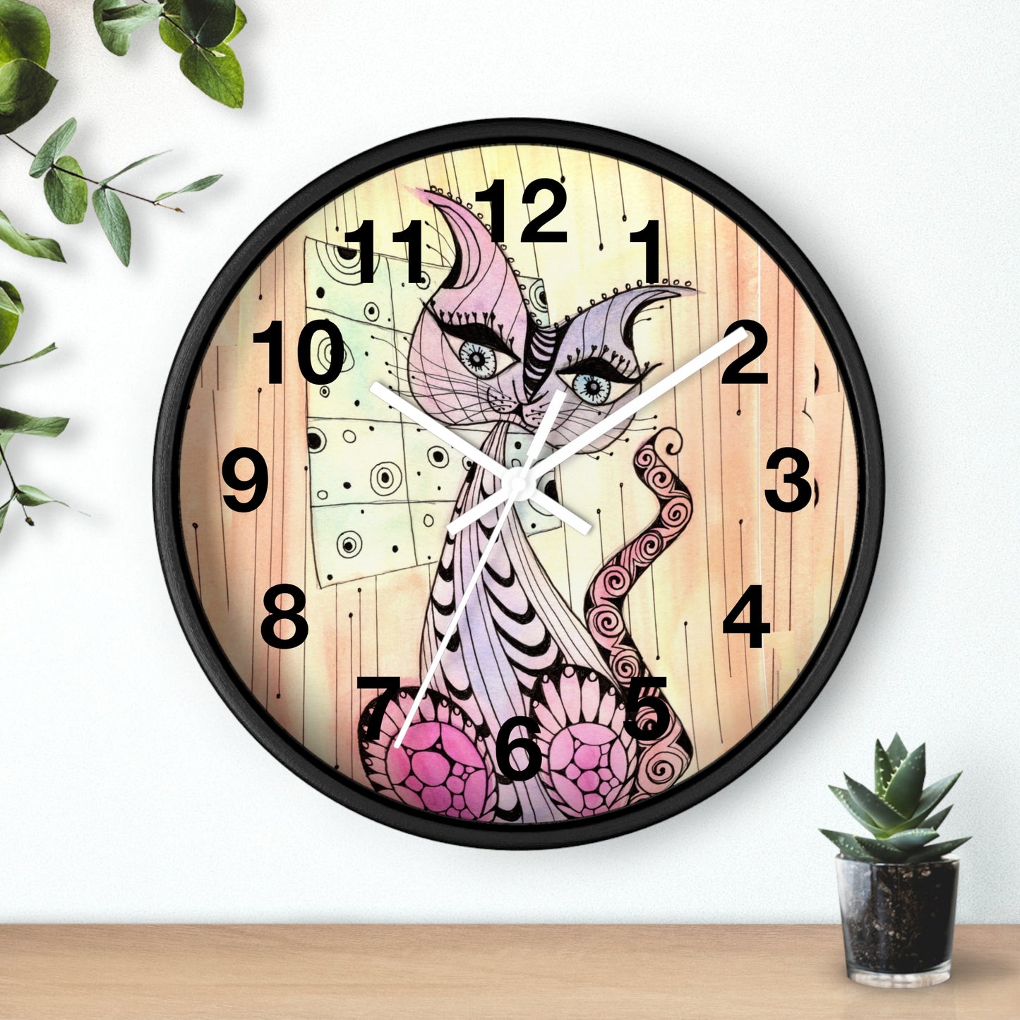 309. Gato Zen Wall Clock w Frame
