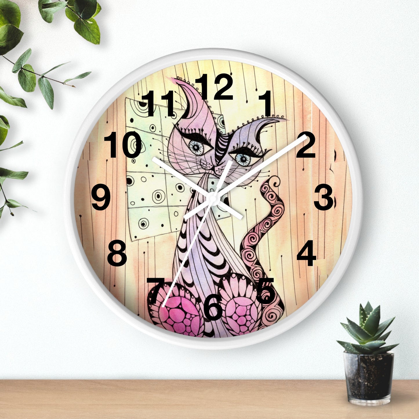 309. Gato Zen Wall Clock w Frame