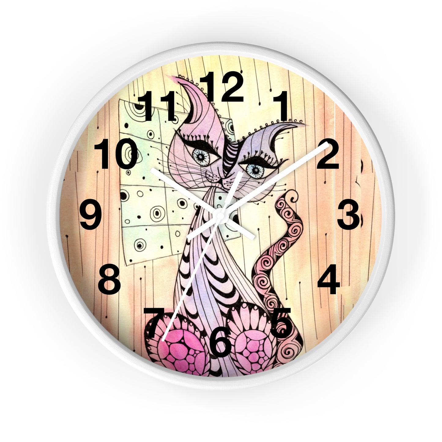 309. Gato Zen Wall Clock w Frame