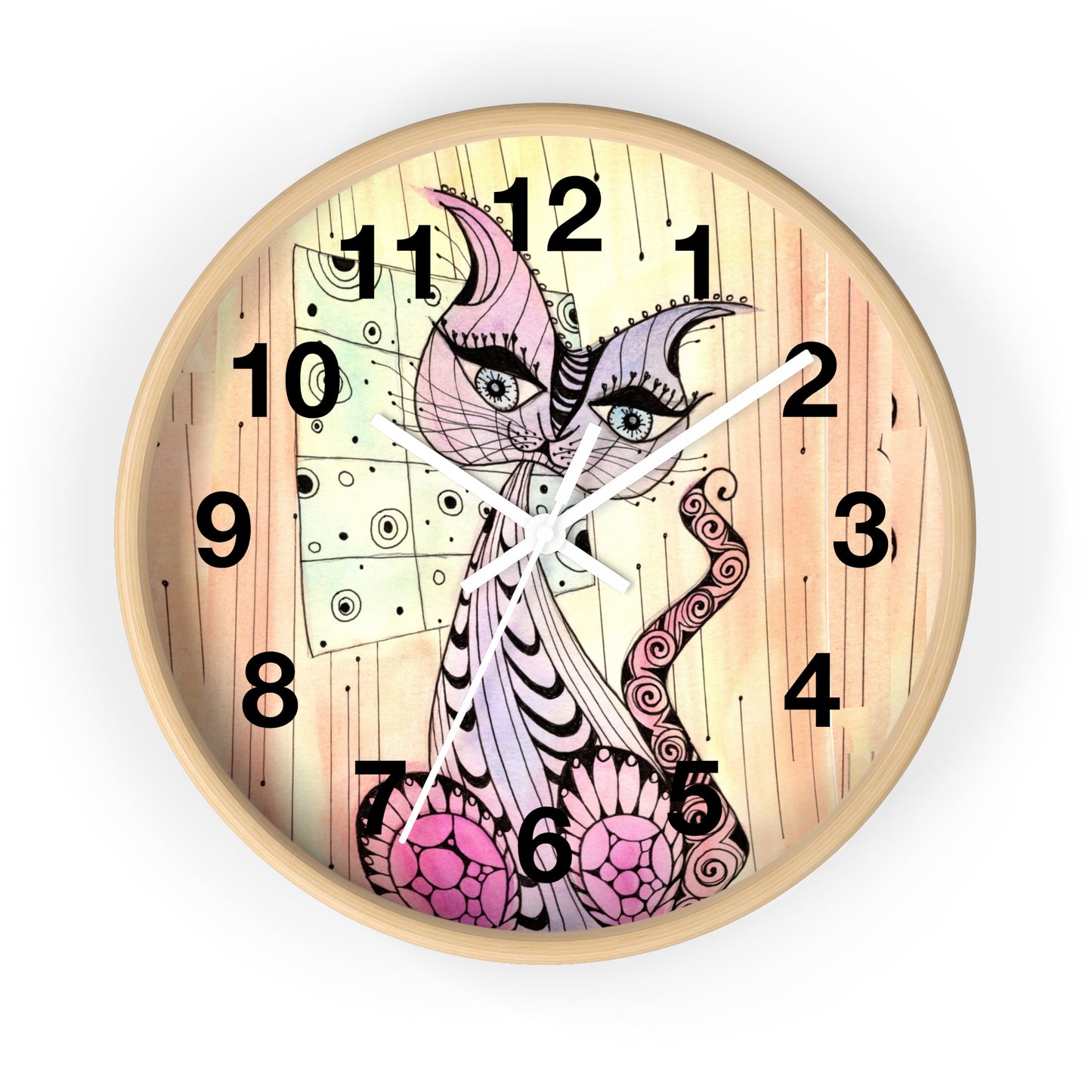 309. Gato Zen Wall Clock w Frame