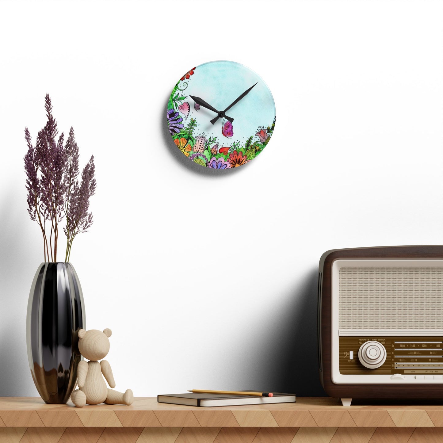 305. Acrylic Wall Clock - Window Garden Zen