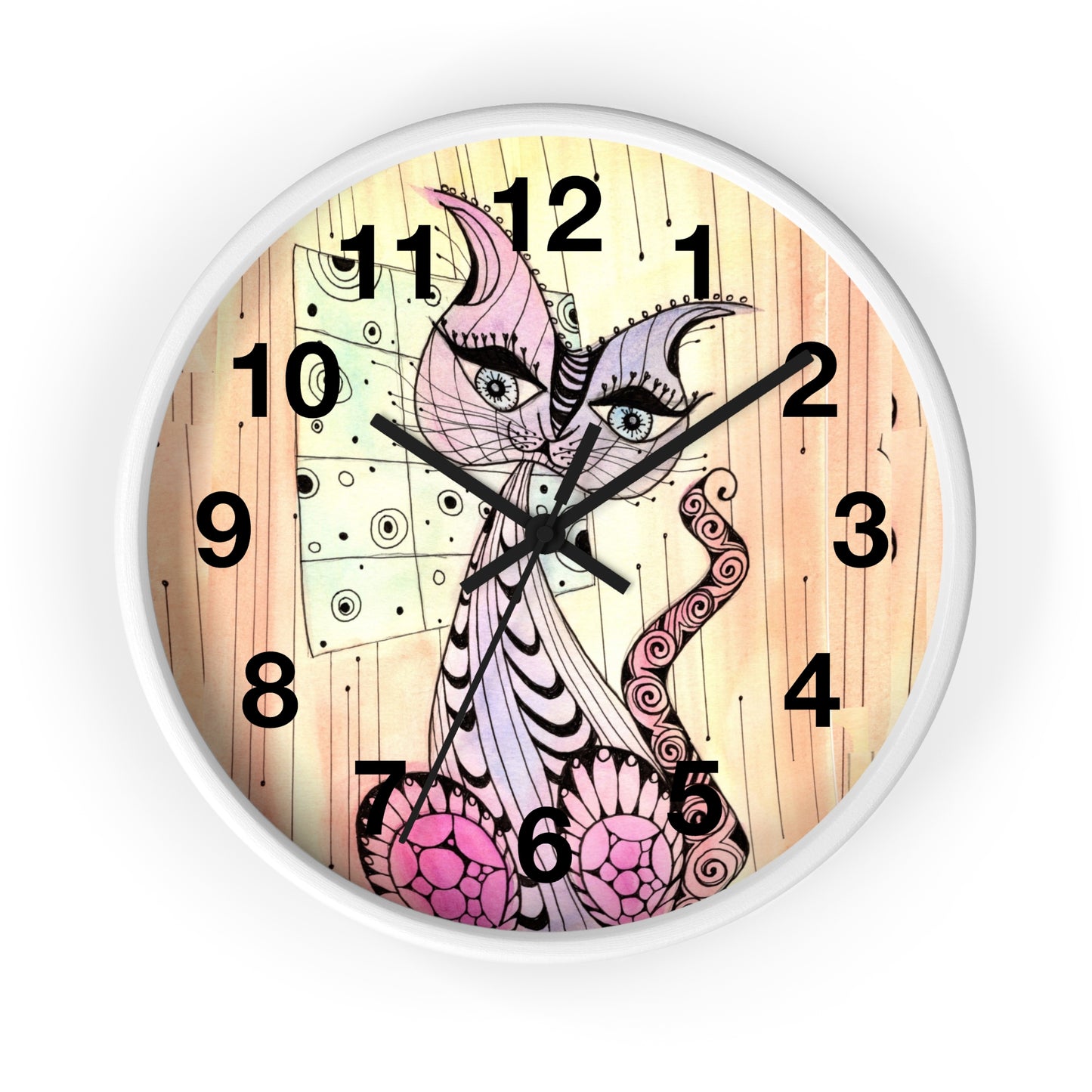 309. Gato Zen Wall Clock w Frame