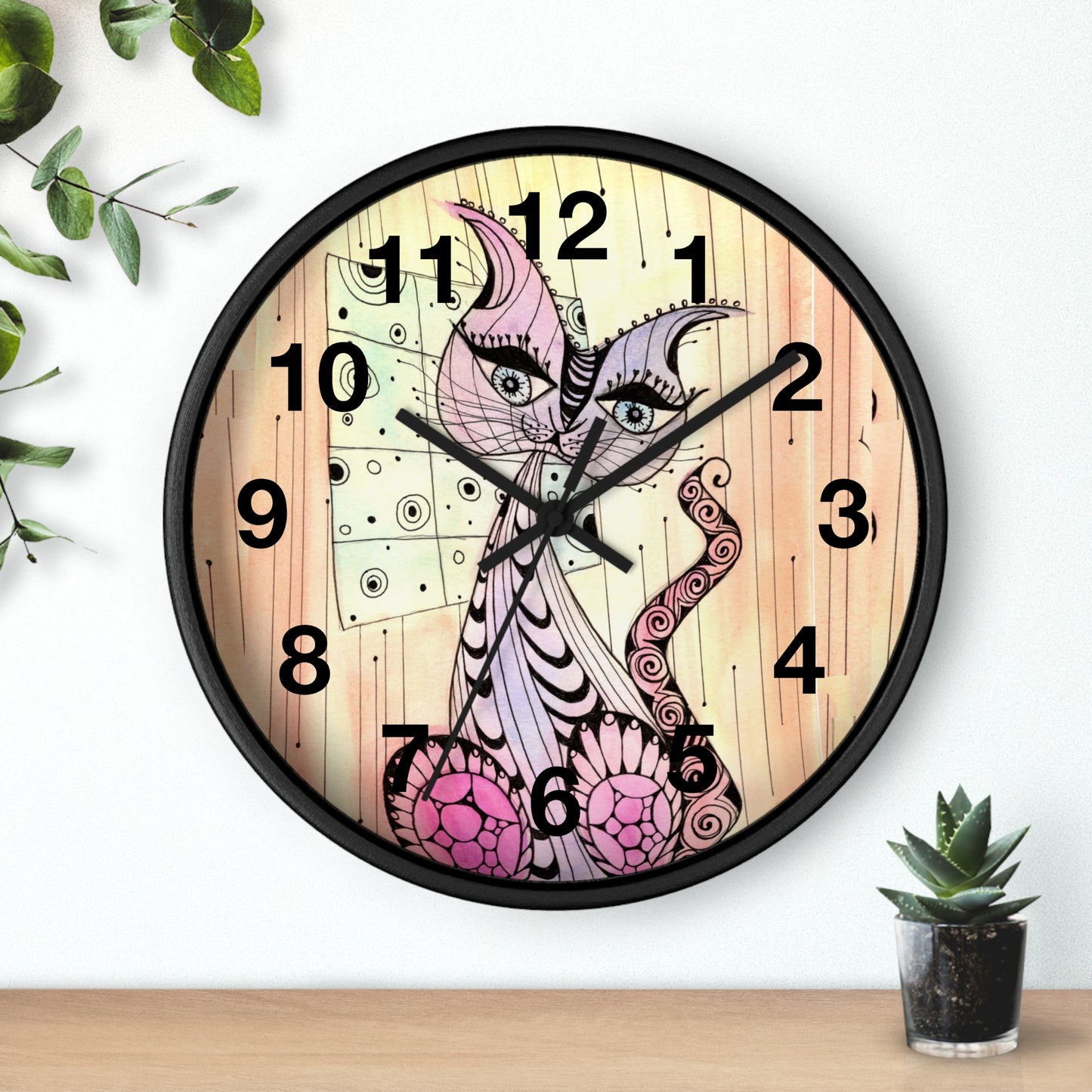 309. Gato Zen Wall Clock w Frame