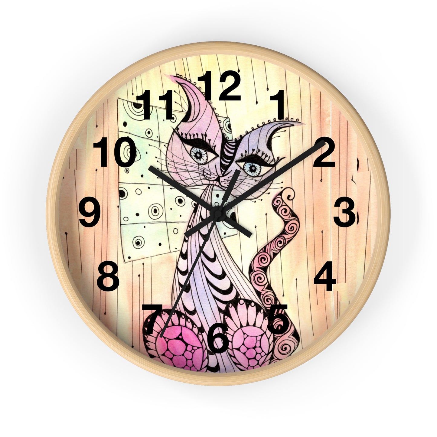 309. Gato Zen Wall Clock w Frame