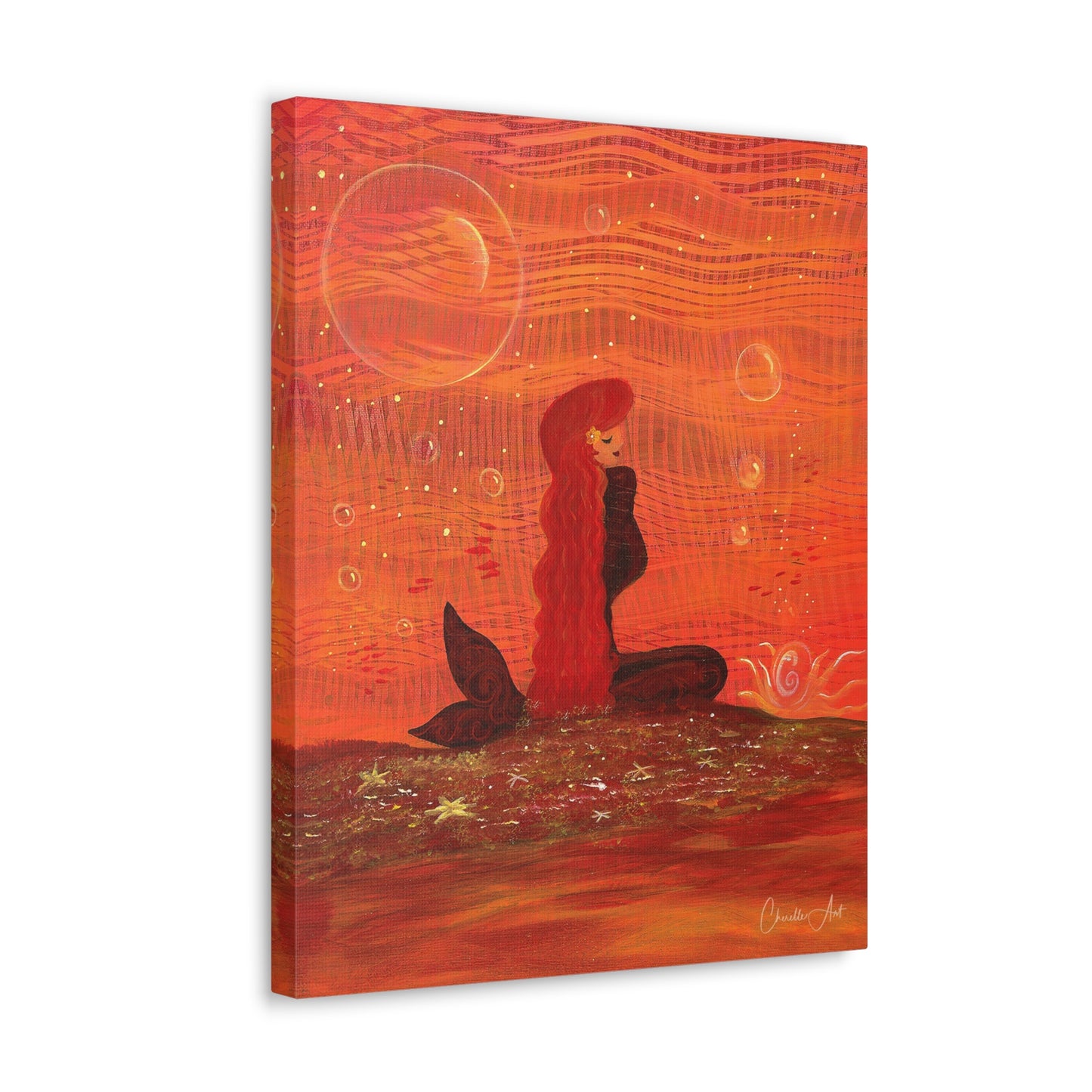 108. Gallery Wrap Canvas Print - "Mermaid RED"
