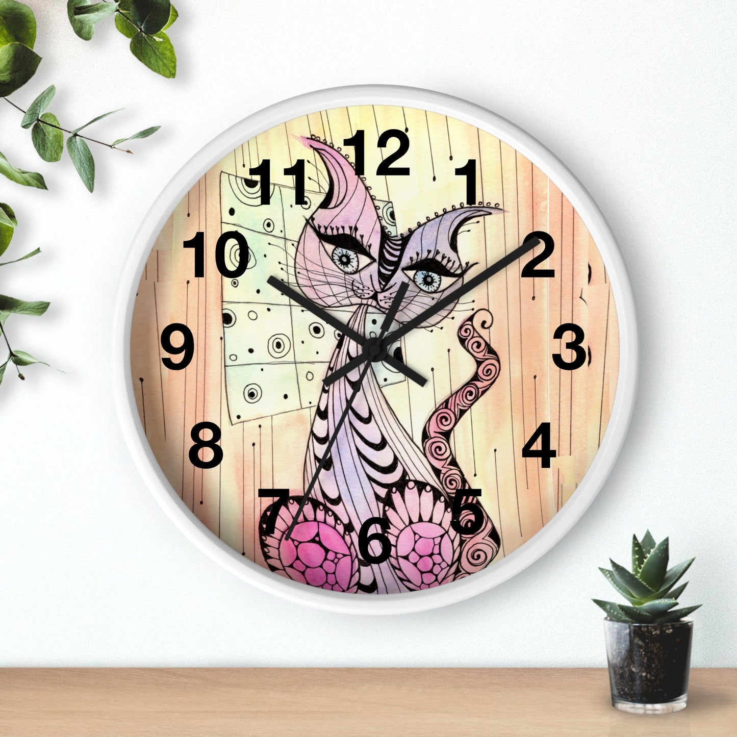 309. Gato Zen Wall Clock w Frame