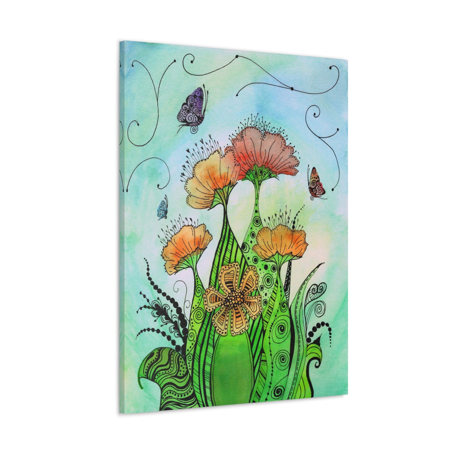 123. Gallery Wrap Canvas Print - "Garden Zen Bouquet D"