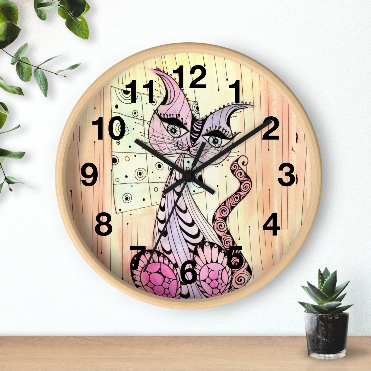 309. Gato Zen Wall Clock w Frame