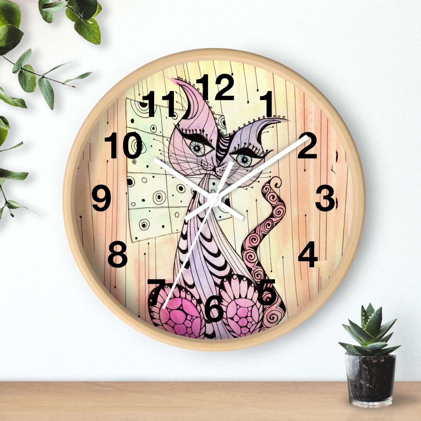 309. Gato Zen Wall Clock w Frame