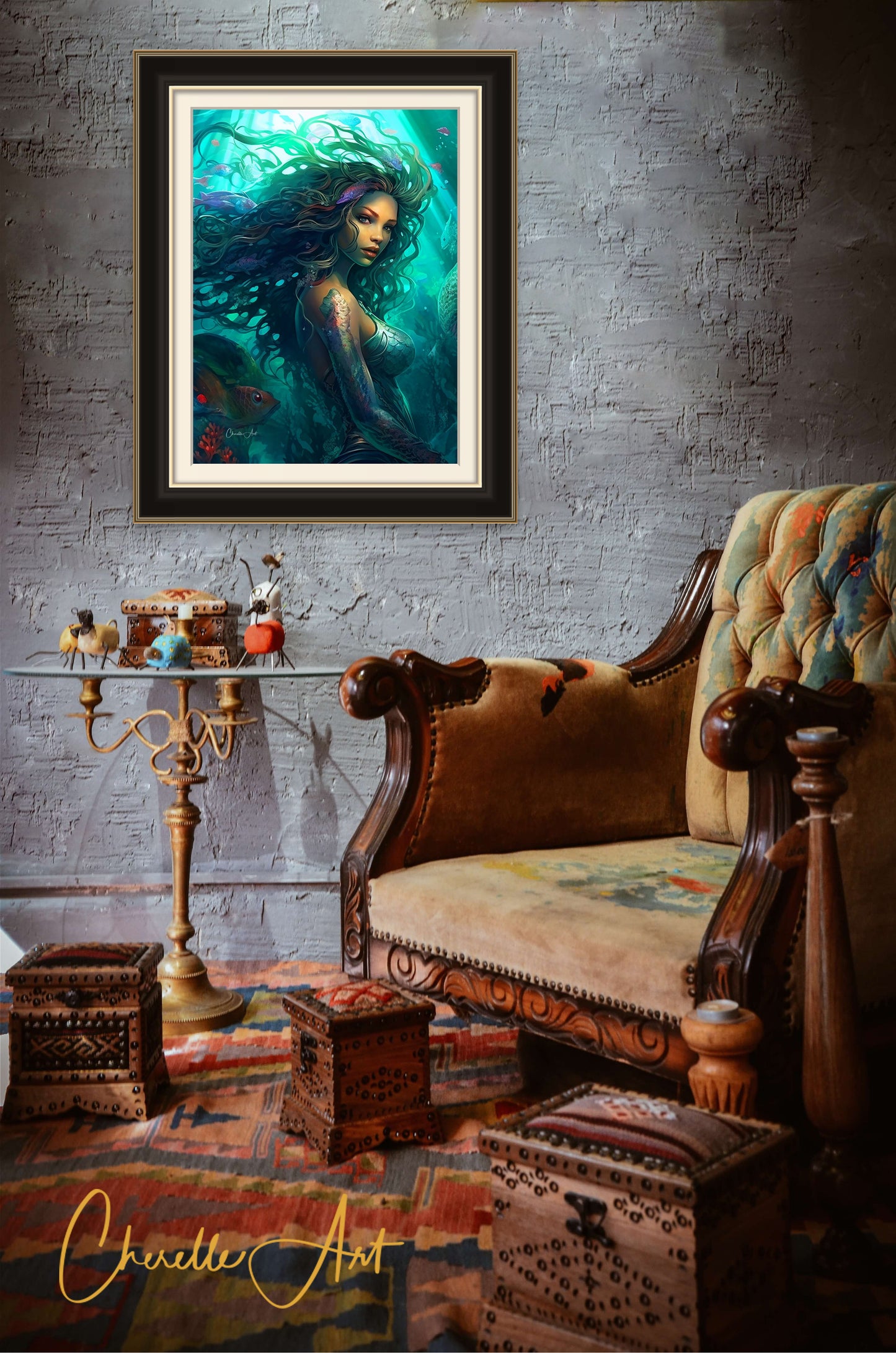 102. Gallery Wrap Canvas Print - "Mermaid Cora"