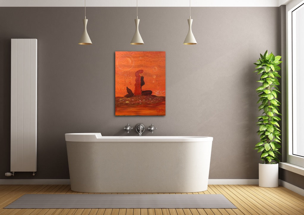 108. Gallery Wrap Canvas Print - "Mermaid RED"