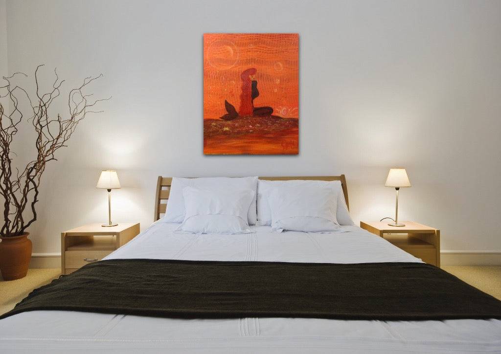 108. Gallery Wrap Canvas Print - "Mermaid RED"
