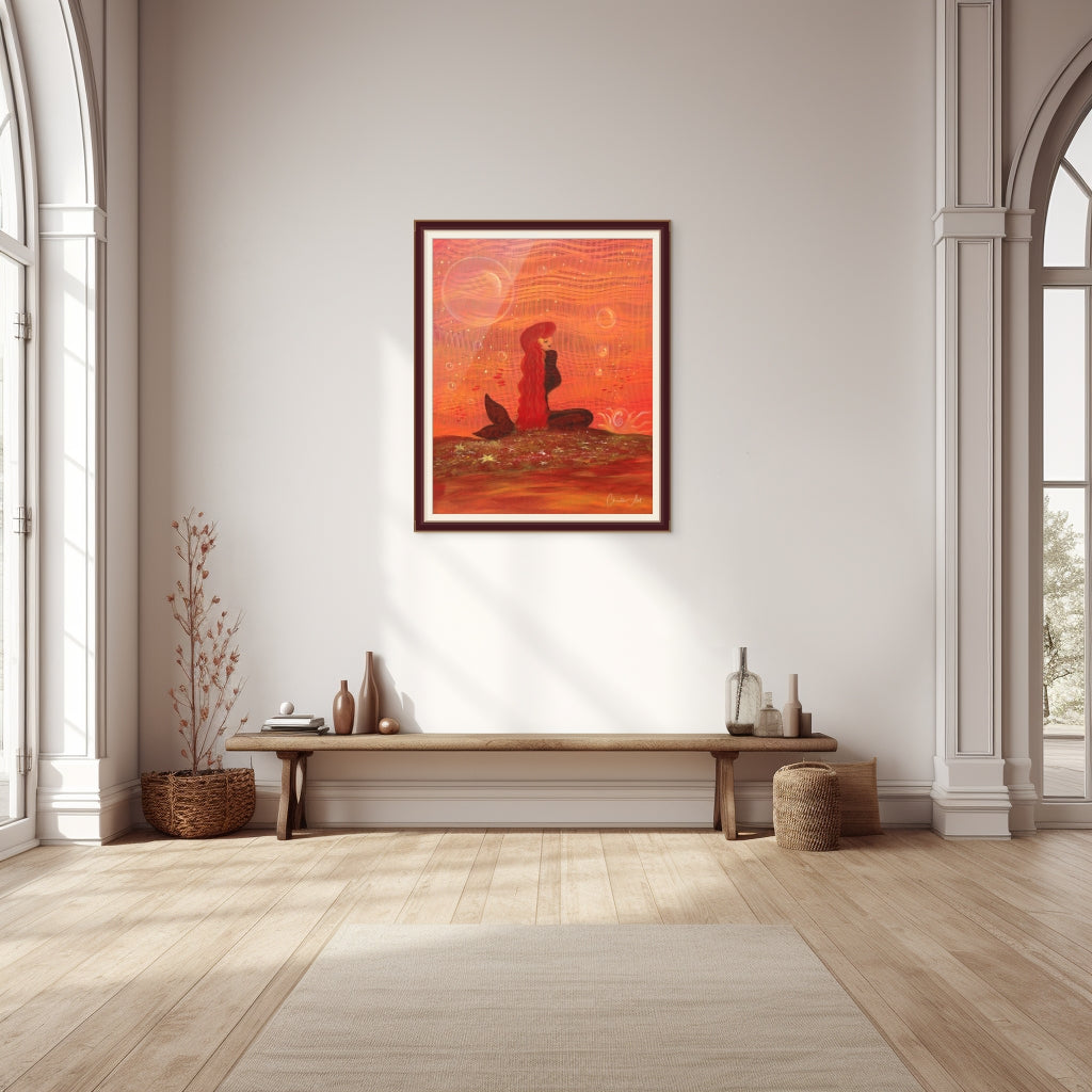 108. Gallery Wrap Canvas Print - "Mermaid RED"
