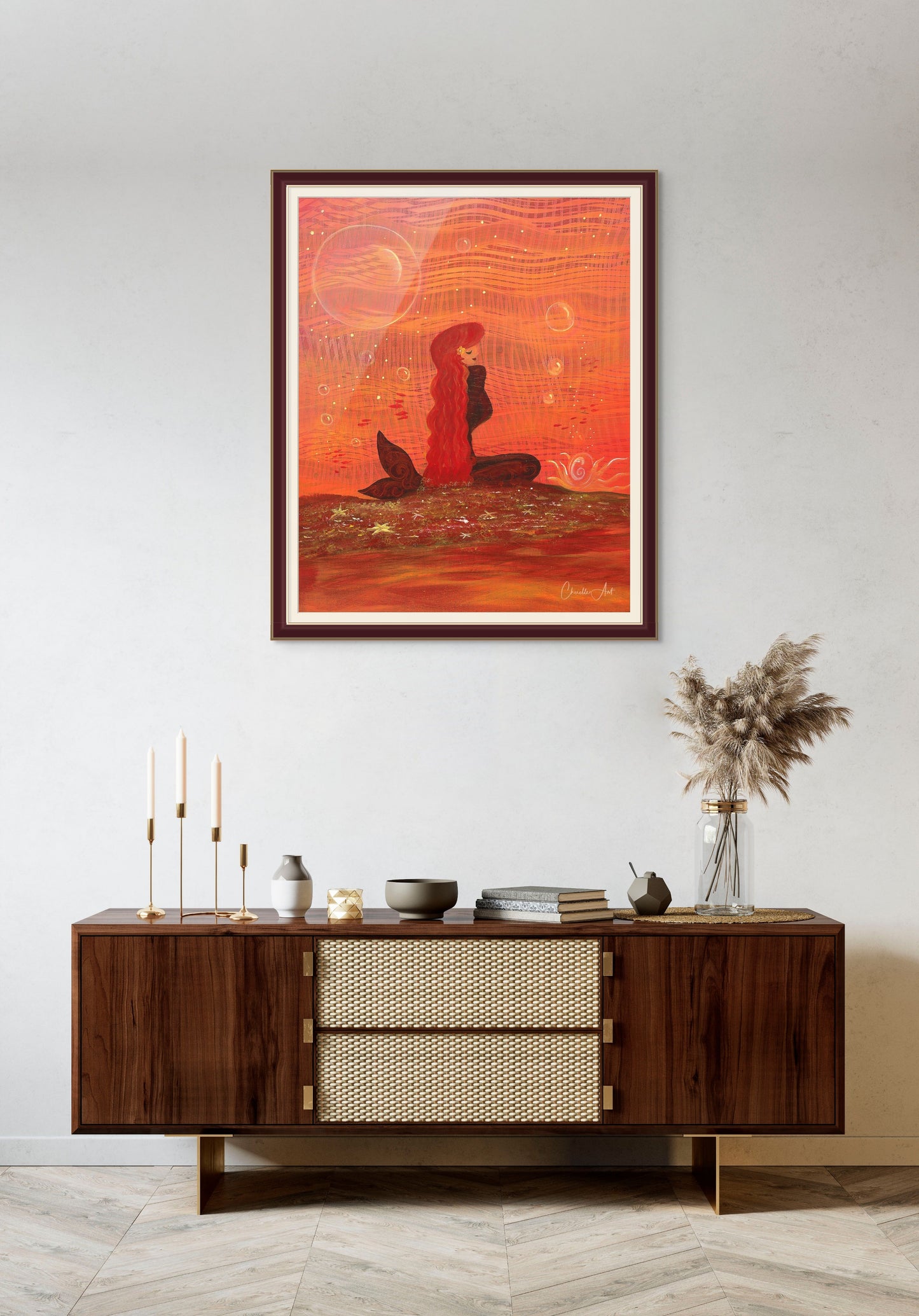 108. Gallery Wrap Canvas Print - "Mermaid RED"