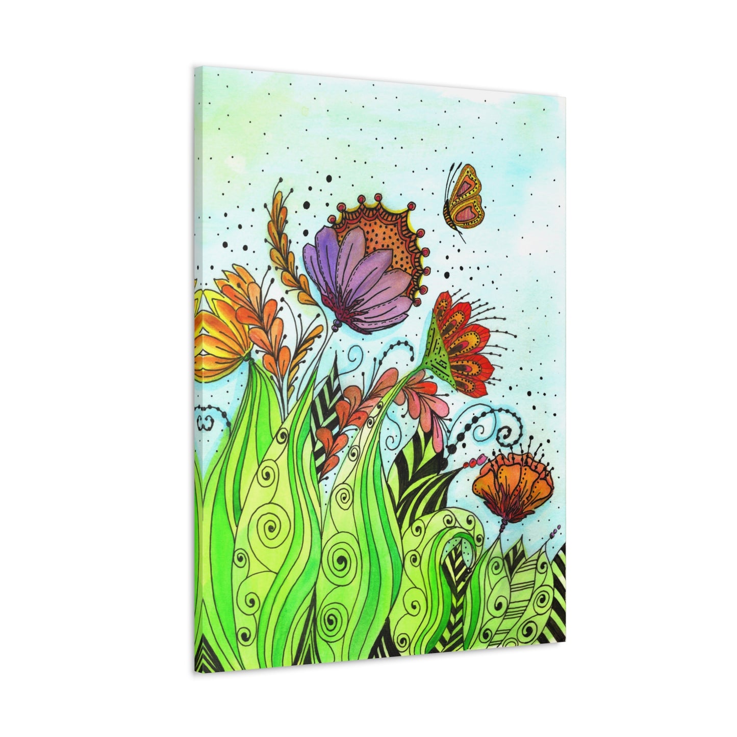 124. Gallery Wrap Canvas Print - "Garden Zen Bouquet A"