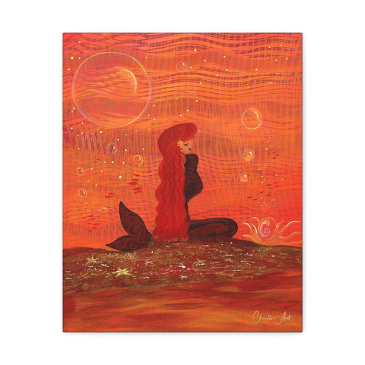 108. Gallery Wrap Canvas Print - "Mermaid RED"