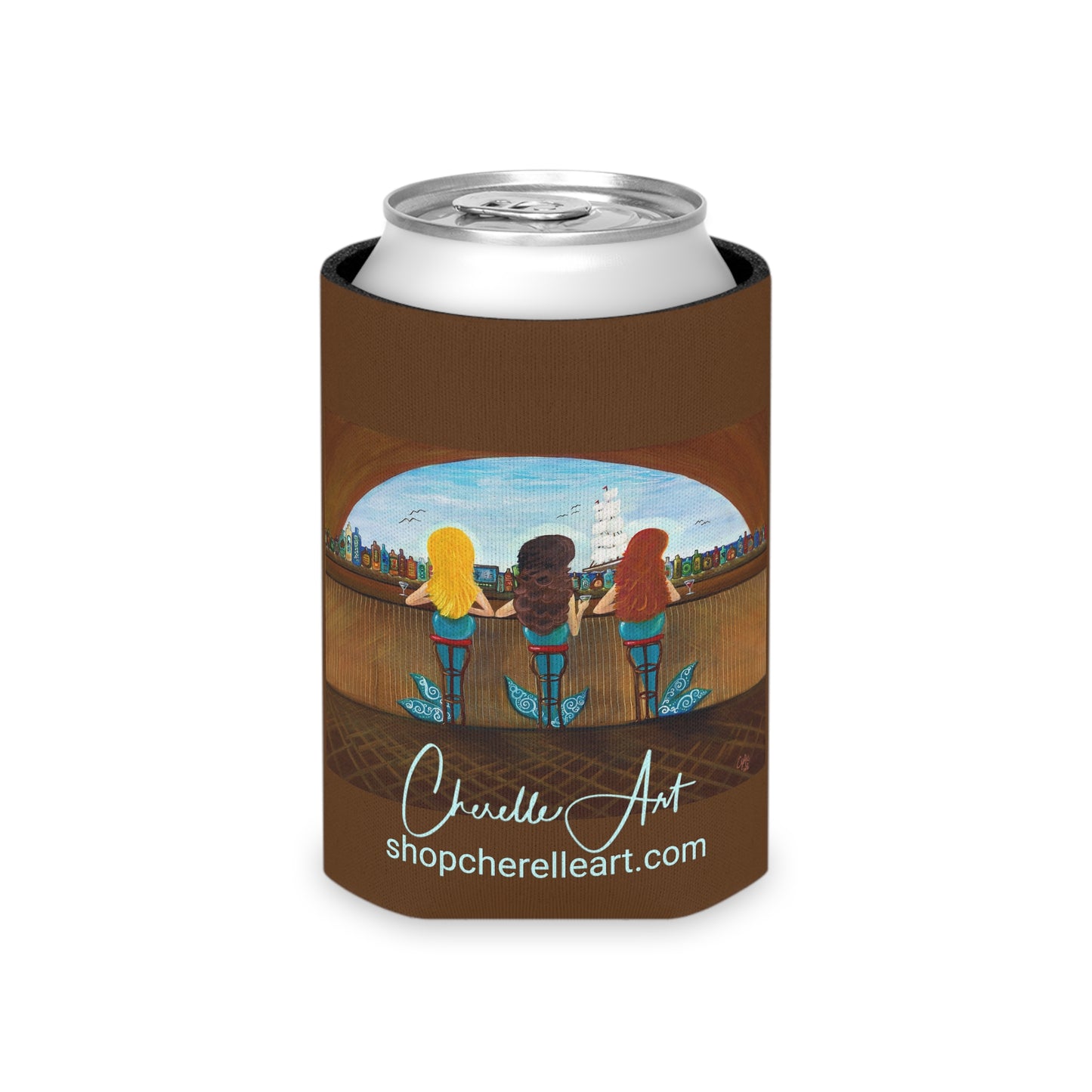 301. Custom Can Coozies - "Three Mermaids ..." (1 Pack)