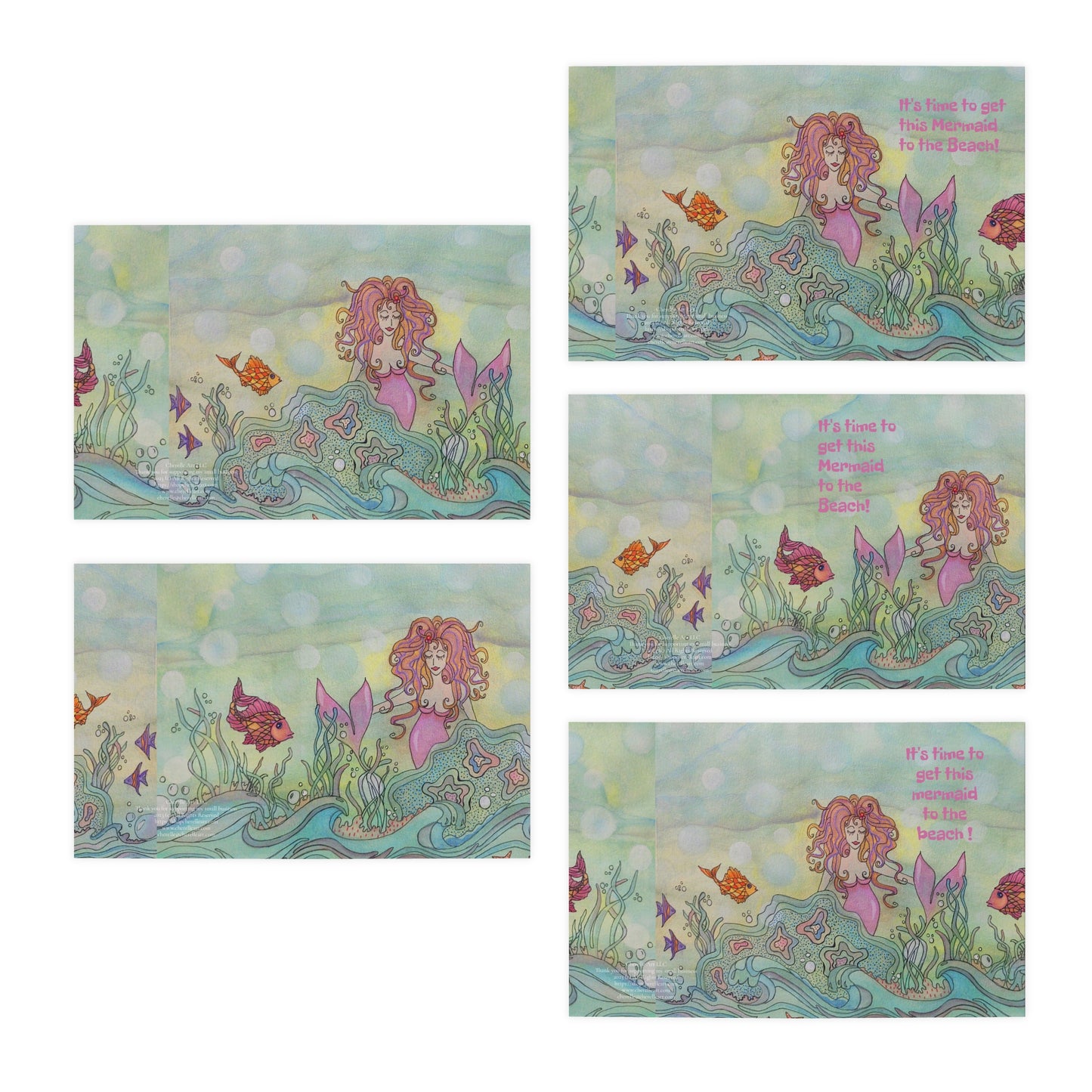 603. Mermaid Sophia Blank Note Cards (5-Pack)