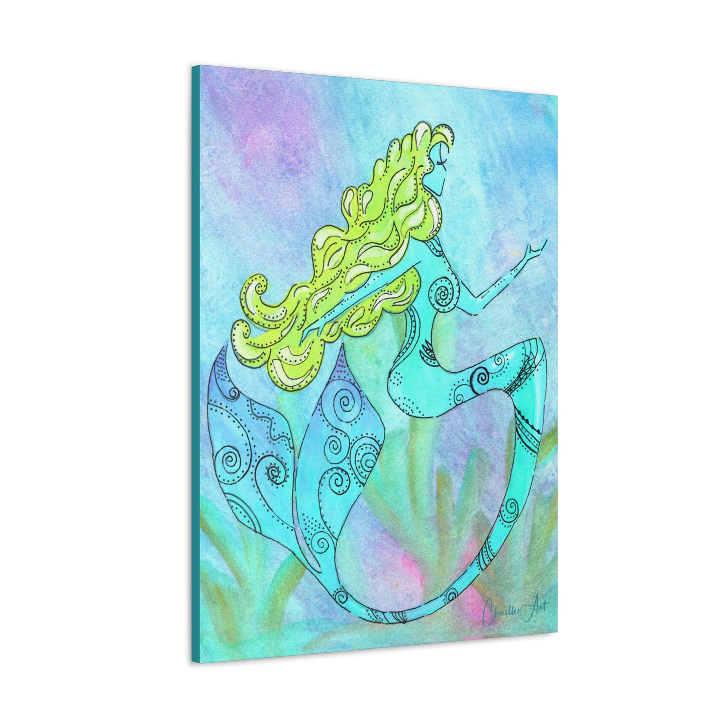 120. Gallery Wrap Canvas Print - "Mermaid Jade"