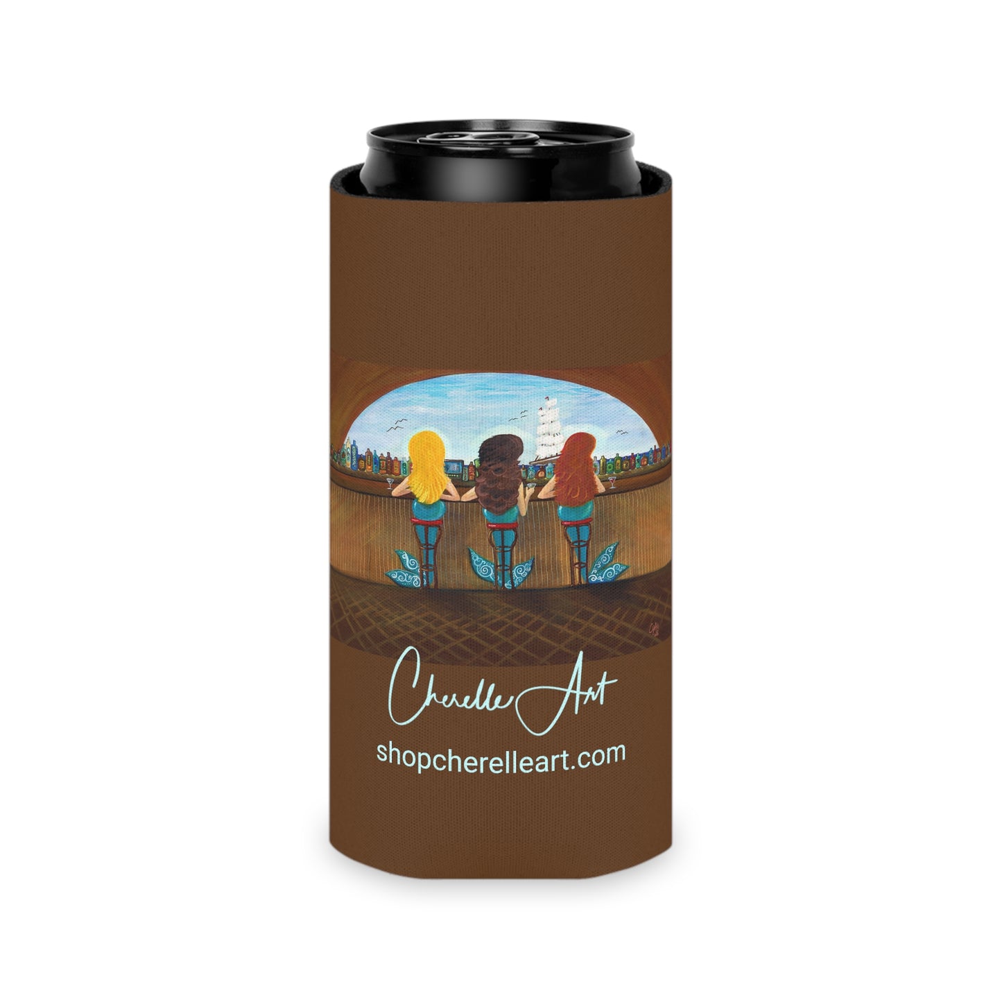 301. Custom Can Coozies - "Three Mermaids ..." (1 Pack)