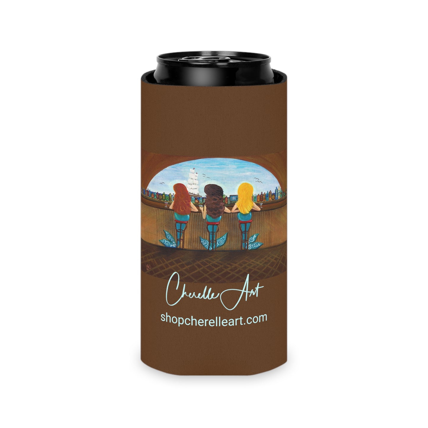 301. Custom Can Coozies - "Three Mermaids ..." (1 Pack)