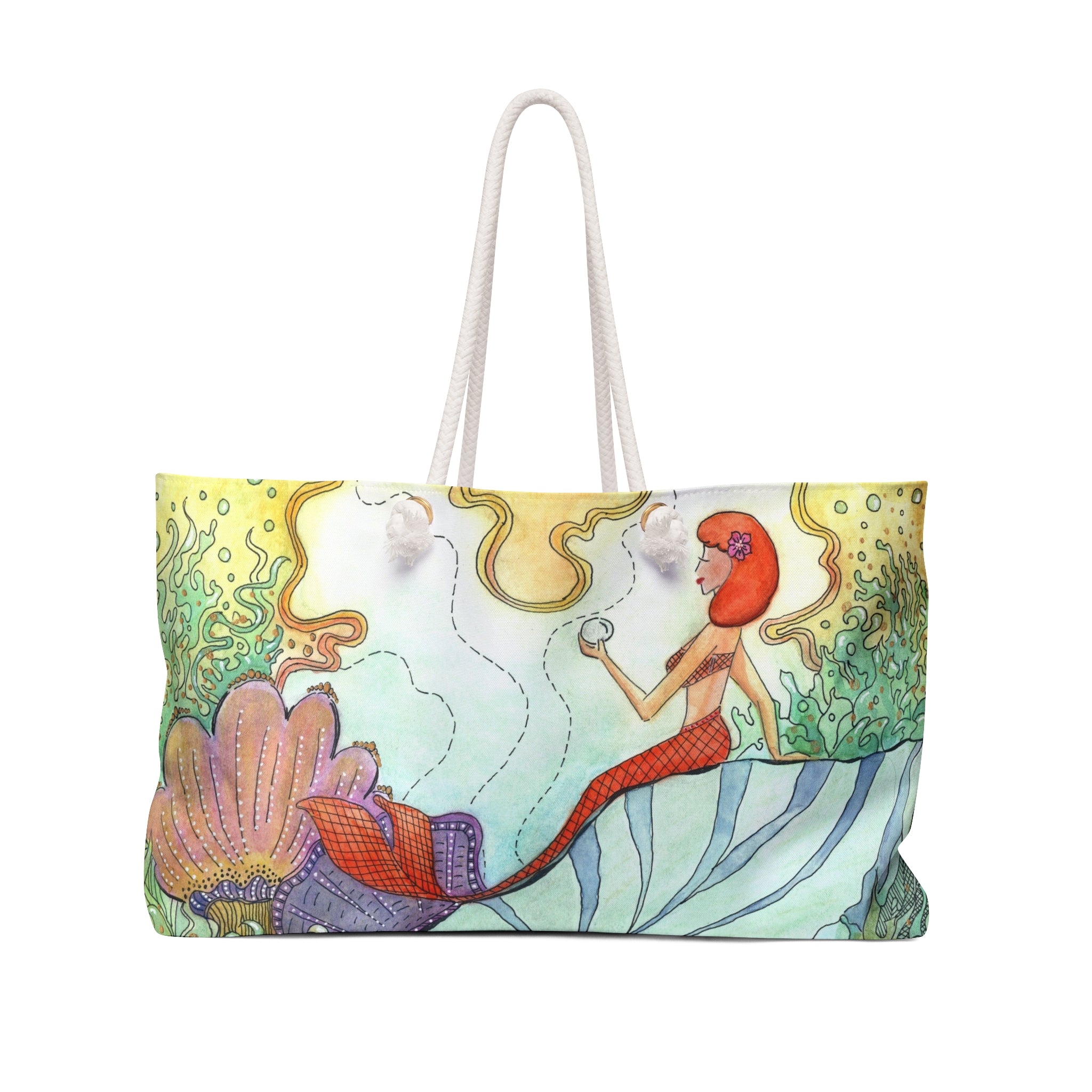 403. Beach Bag - Mermaids at the Beach – Cherelle Art