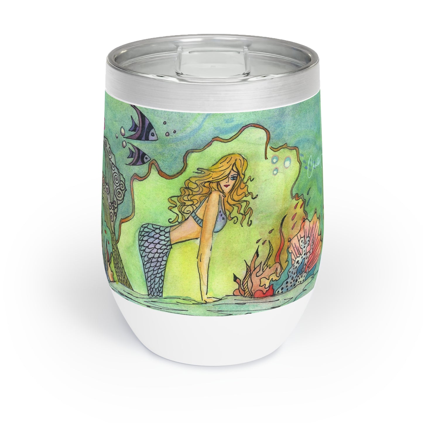 5. Cherelle Art Mermaids and Martini's Chill Drink Tumbler