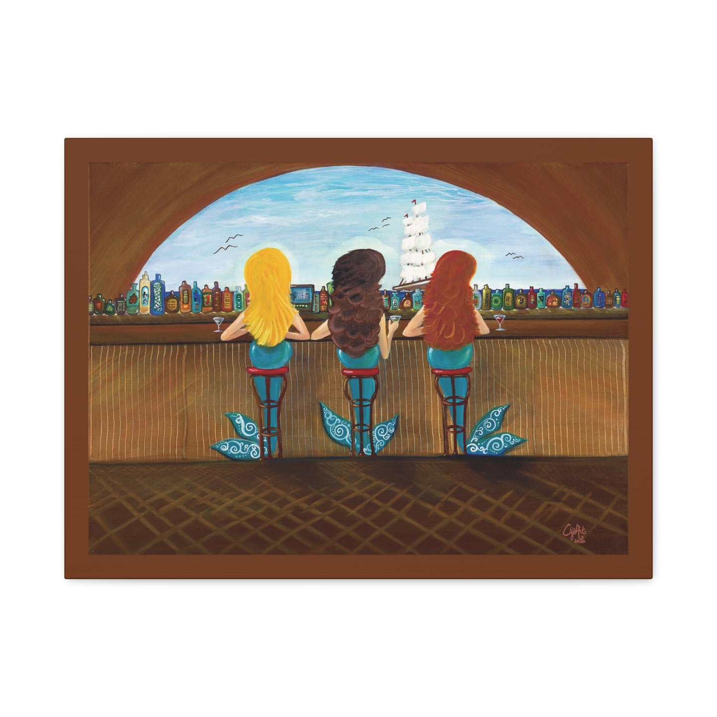 109. Gallery Wrap Canvas Print - "Three Mermaids..."