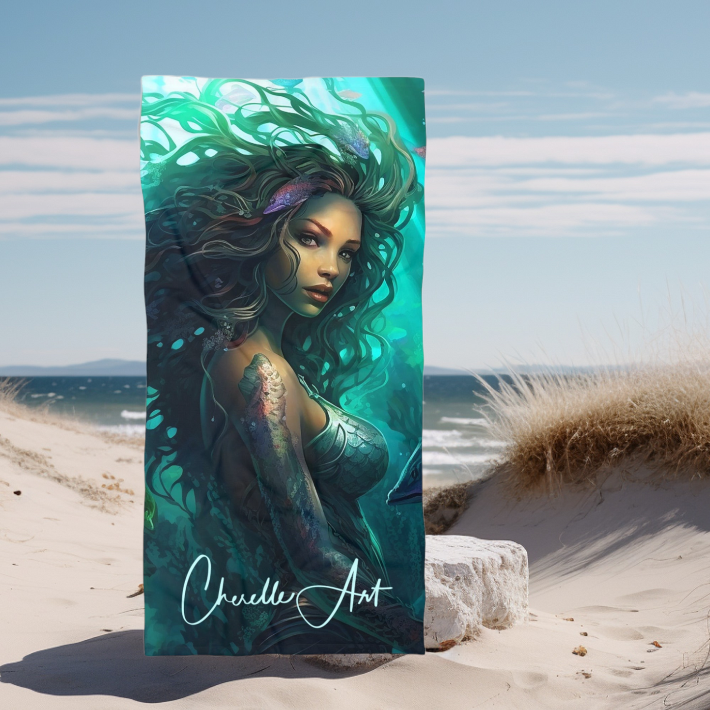 205. Beach Towel - Mermaid Cora