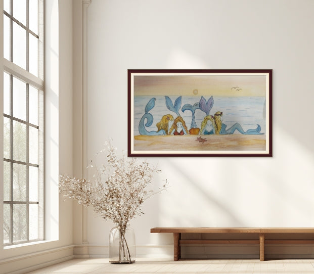 110. Gallery Wrap Canvas Print - "Mermaids at the Beach"